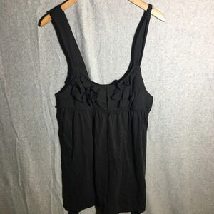 Womens NWOT Free People Beach Dress Black Ruffles Open Back Boho Beachy Casual